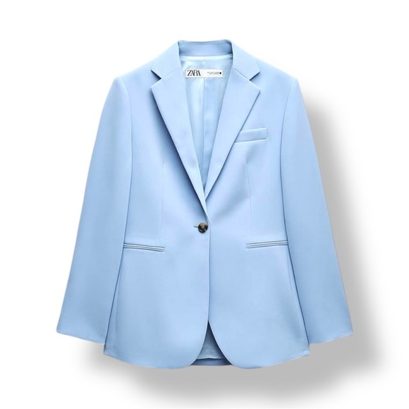 Zara Sky Blue Tailored Jacket - Picture 1 of 7